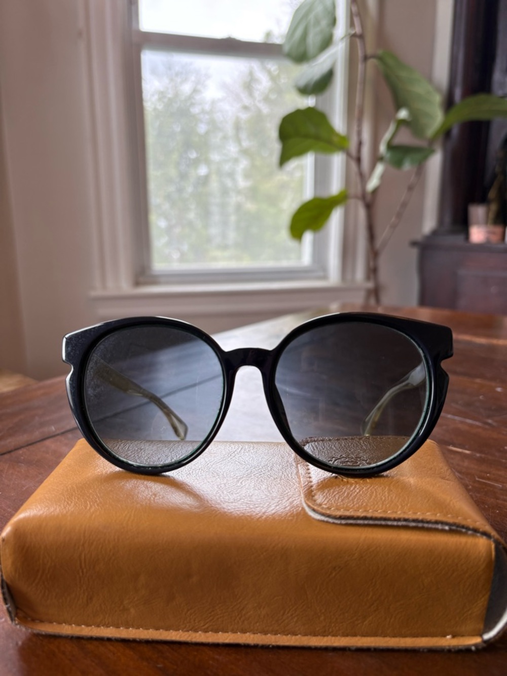 Fendi Black Round Sunglasses